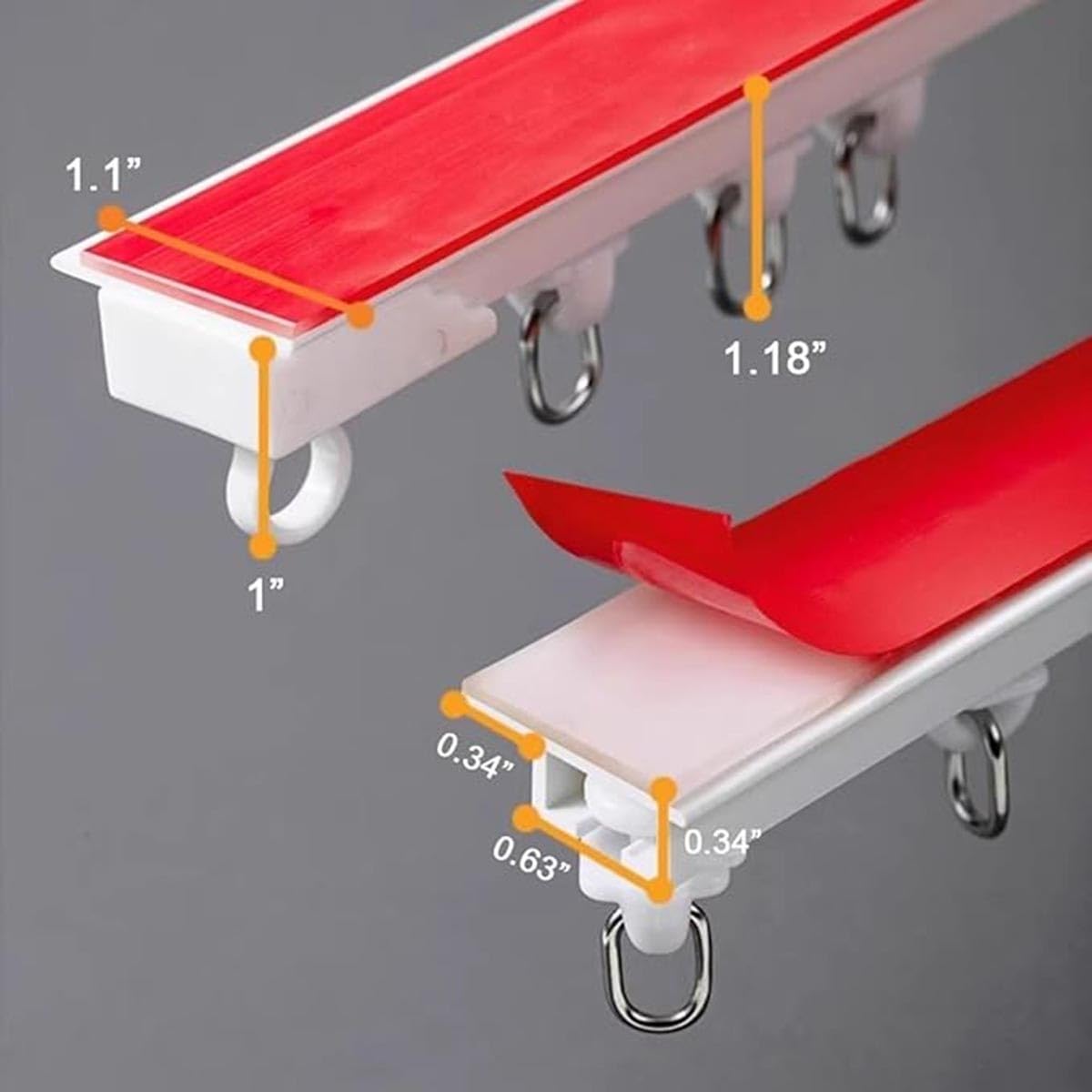 Tringle à rideau adhésive de 0,4 à 5 m - Fixation au plafond ou au mur - Installation facile - Longueur : 2,7 m - Parfaite pour la décoration d'intérieur - Polyvalente et durable