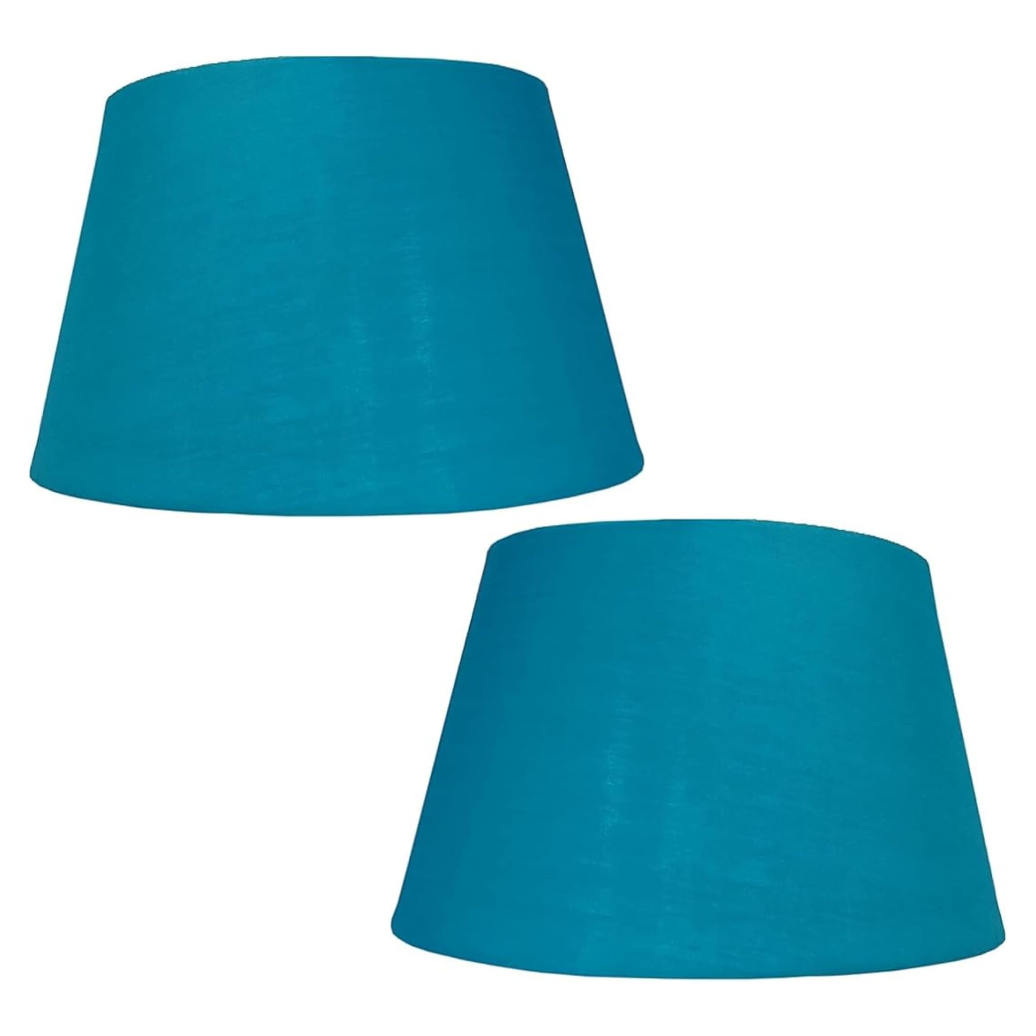Pack of 2 - Large Tapered Cotton Drum Lampshade – Shades for Ceiling Pendants, Table Lamps, and Floor Lamps (2, Teal Blue)