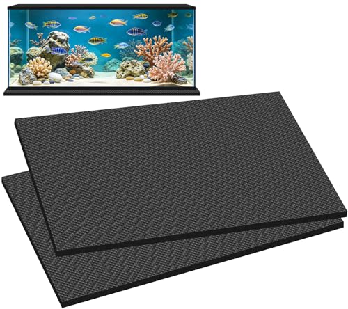 ToLanbbt 2PCS Aquarium Leveling Mat for Under Tank 48 x 24 x 0.2 Neoprene Foam Non-Slip Shockproof Self Leveling Fish Tank Mat Easy to Cut Water Compressible Mat for Uneven Surfaces Black