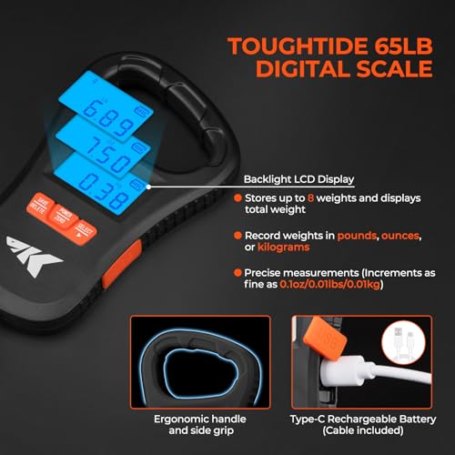 image for KastKing ToughTide 7pc Fishing Tool Kit, Rechargeable Digital Fish Sca