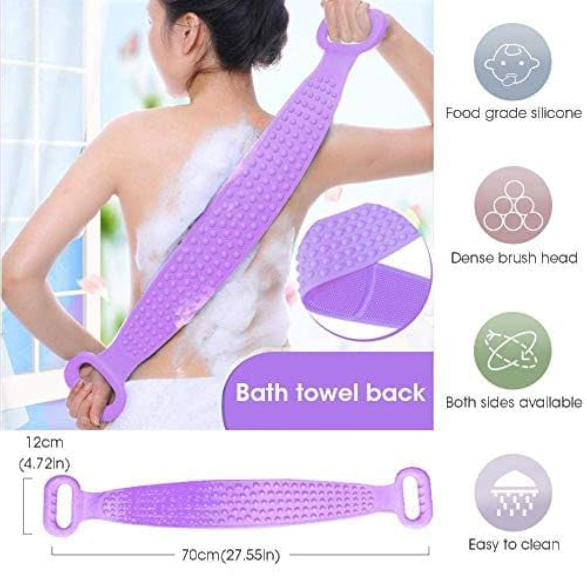 Silicone Body Scrubber/Bath Body Cleaning Belt