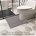 Yimobra Toilet Rugs U Shaped 24x20, Soft Comfortable Absorbent Chenille Toilet Mat for Bathroom Floor, Non-Slip Contour Bathroom Rugs for Toilet, Dry Quickly Machine Washable, Grey