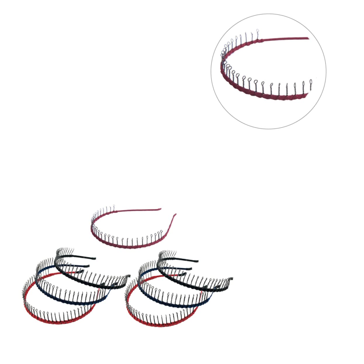 DOITOOL 14pezzi Cerchietto Antiscivolo Metallo Con Denti Lunghi Per Sport Makeup e Pulizia Viso Accessori Colorati Per Resistente e Durevole