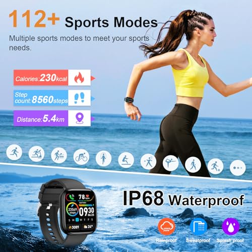Reloj Inteligente Mujer Hombre con Bluetooth Llamada, 1.85" HD Smartwatch con Pulsómetro/Podómetro/Monitor de Sueño, 115+ Modos Deportes Pulsera Actividad Impermeable IP68 para Android iOS 4 Reloj Inteligente Mujer Hombre Con Bluetooth Llamada, 1.85" Hd Smartwatch Con Pulsómetro/podómetro/monitor De Sueño, 115+ Modos Deportes Pulsera Actividad Impermeable Ip68 Para Android Ios