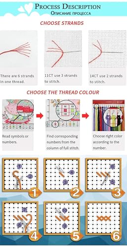 Image of Magxvouy Cross Stitch Kits Stamped Full Range of Embroidery Kits,Cross Stitch Patterns Needlework Kits for Beginners 11CT Printed Kits&Colorful Tiger 16x20 inch