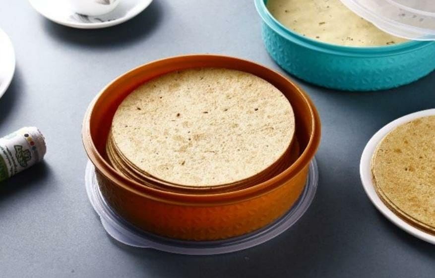 Simplyhut Papad & Chapati Box, BPA Free Food Grade Freezer Microwave Safe Container Box, Multipurpose Leak Free Small Round Plastic Food Storage Box with Airtight Transparent Lid for Kitchen 4