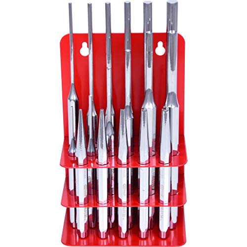 KS Tools 156.0180 Serie di Cacciaspine e Punzoni 17 Pezzi, in Cassetta di Metallo