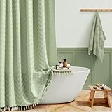 Photo Gallery bttn tenda da doccia, 182 x 182 cm, verde boho, farmhouse, a strisce imbottite con nappe, stile bohémien, impermeabile, con 12 ganci, verde salvia Photo Gallery bttn tenda da doccia, 182 x 182 cm, verde boho, farmhouse, a strisce imbottite con nappe, stile bohémien, impermeabile, con 12 ganci, verde salvia