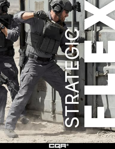 CQR Men's Flex Ripstop Tactical Pants, Water Resistant Stretch Cargo Pants, Lightweight EDC Hiking Work Pants, Breacher Charcoal, 34W/32L - 3