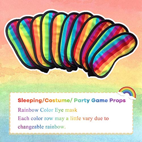 Elecharm Rainbow Color Eyepatch Eye-Shade Cotton Eye Protection Cover Sleep Mask (Rainbow-12Pcs) #TOP1