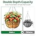 Amagabeli 4 Pack 14 Inch Metal Hanging Baskets Planter Outdoor Round Wire Hanging Basket for Plants with Coco Fiber Liners Chain Plant Holder for Garden Patio Deck Porch Plants Vegetables Flower Pots