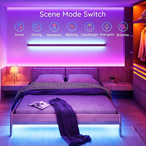 Minger Led Strip Lights With Remote And Control Box, 16.4Ft Music Sync Led Lights, Rgb Color Changing Lights With 64 Scenes Modes On App, Led Lights For Bedroom, Diy For Room, Kitchen, Home Decor #TOP5