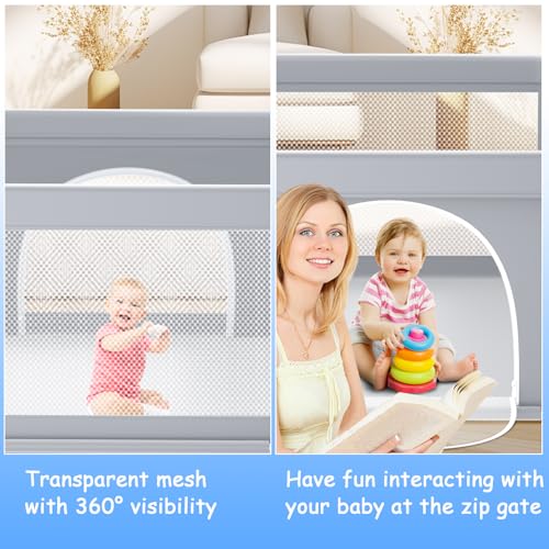 Image of Poudee 65x65 Inch Hexagonal Playpen, Playpen for Toddlers, Baby Play Yard with Non-Slip Suction Cups, Baby Fence