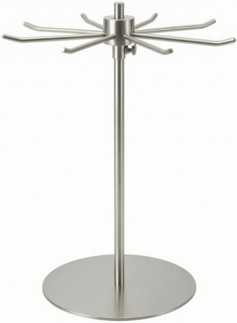 Simhoa Jewelry Organizer Stand Weighted Base Jewelry Stand with Curved Arms Tabletop Sock Display Rack for Crafters, Craft Rooms, Brushed Single-layer