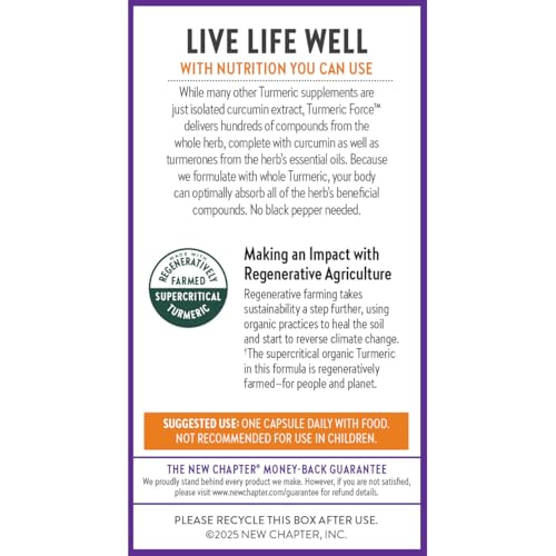 New Chapter One Daily Turmeric Supplement, 60 Count - image 7