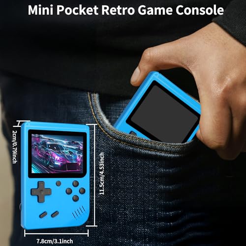 Handheld Game Console, Portable Retro Game Console with Classic Games, 3.0-Inch, 1020mAh Rechargeable Battery, Video Games Console Support AV Output, 2-Player, Ideal as Present (Blue) - Image 6