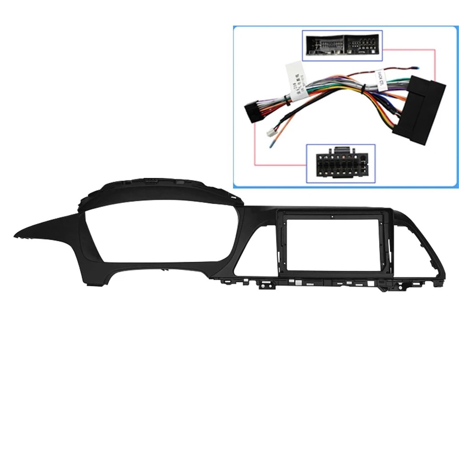 Façade d'autoradio pour Hyundai pour Sonata 9th 2015-2017 9 Pouces Panneau Voiture Support Tableau Bord Réaménagement Double Din Kit Radioblende Set