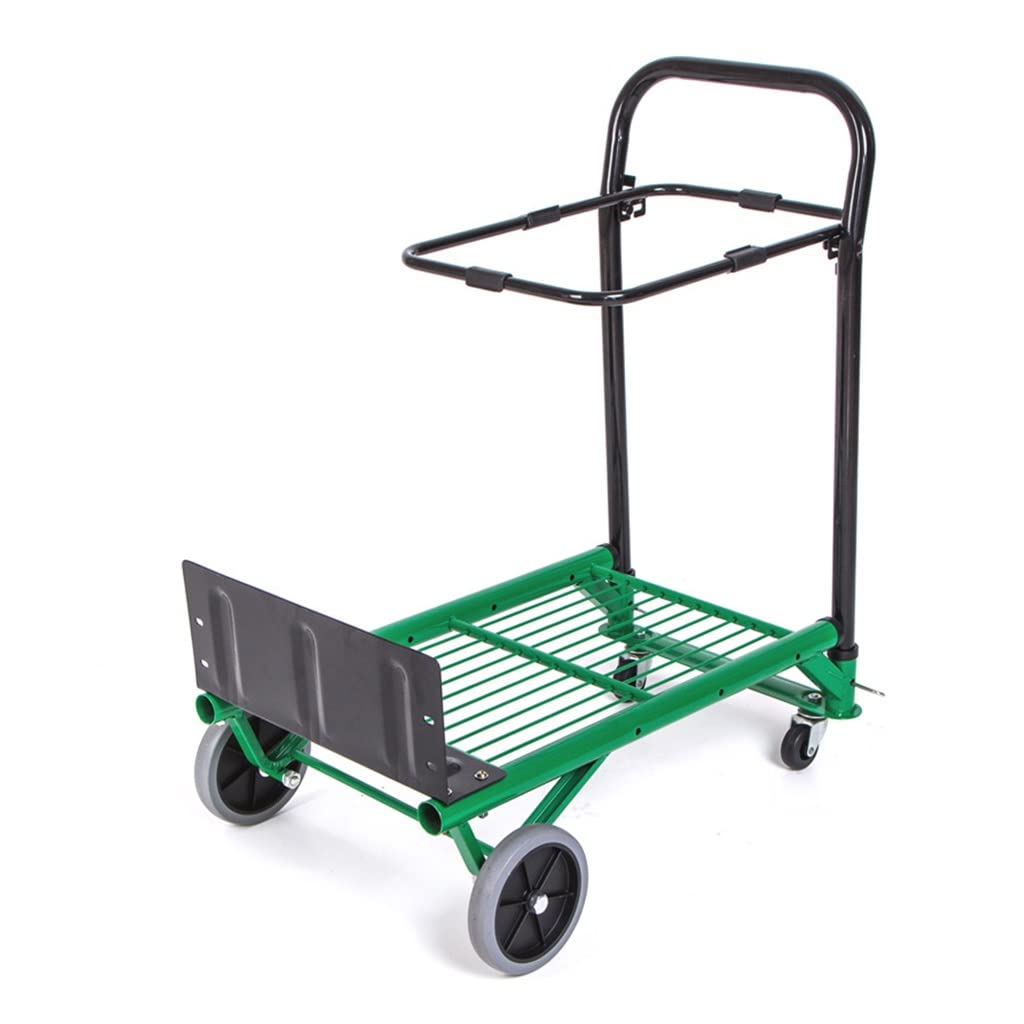 Carrello Pieghevole da Giardino per la casa Carrello Pieghevole Carrello per la Spesa Carrello Portatile Carrello elevatore Multifunzionale a 4 Ruote