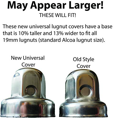 Alcoa, Lug Nut Covers (5 Pieces) Sprinter-Winnebago-Roadtrek-PleasureWay-Leisure Travel, Hide a Lug, 19mm, Stainless Steel, 000135, 000120, Set of 5 LugNuts, All Models: 2006 Through 2020