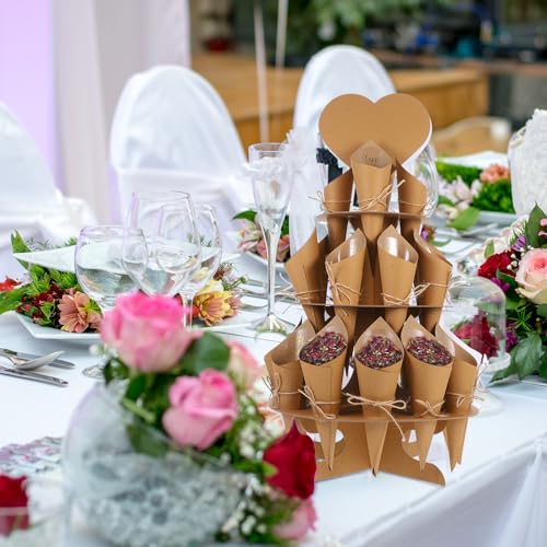 Conos de fragmentos de papel artesanal con soporte anticaídas para confeti 5