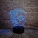 Produktbild 3D Nachtlicht,3D Illusion Lampe,7 Farben Ändern Touch Switch Nachtlicht,Das Beste Geschenk Für Kinder,Optisches 3D-Nachtlicht,Tischlampe, Dice Poker