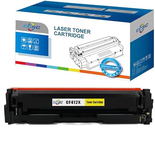 ECSC Toner Cartridge CF412X For Printer, Compatible With HP Colour LaserJet Pro M452dn M452dw M452nw MFP M377dw MFP M477dw MFP M477fdn (Yellow, 1-Pack)