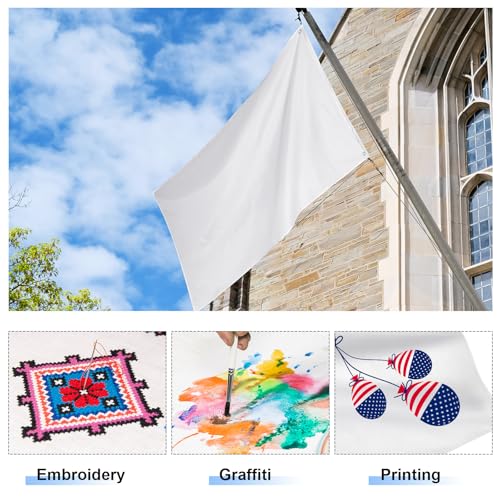 Drapeaux blancs vierges en polyester Boao lot de 12 pour décoration extérieure - 6