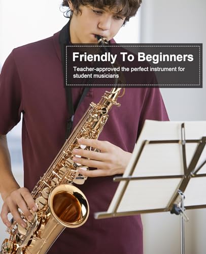 eb alto saxophone - beginner to professional gold finish adult size