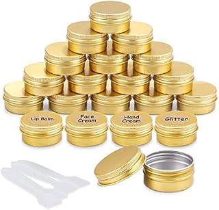 Aluminiowe puste puszeczki, okrągłe, podróżne, na krem, balsamy, maski, kosmetyki, paznokcie, 20 ml, złoto, 20ml