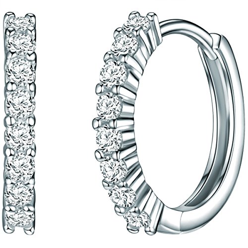 Rafaela Donata Plata de ley 925 Circonita Pendiente de aro con cierre catalan