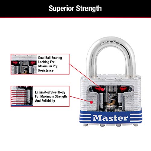 Master Lock 5T Outdoor Padlock With Key, 2 Pack Keyed-Alike #TOP4