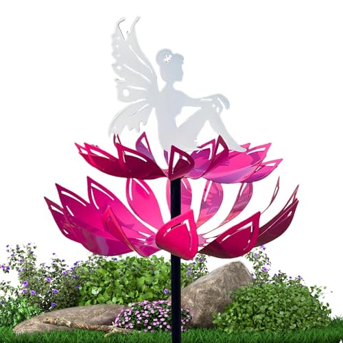Molinillos de viento para exteriores, molinillos de viento de jardín de hadas, molinillos de viento versátiles para jardín, molino de viento de metal al aire libre para el hogar, jardín, césped,