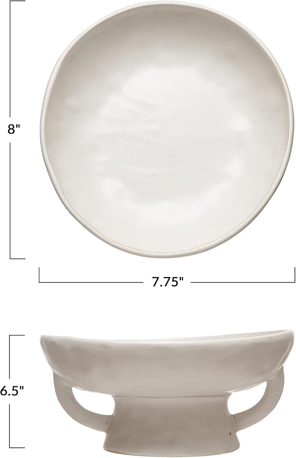 Creative Co-Op Stoneware Bowl w Reactive Glaze, Décor, Matte White,12 ounces : Home & Kitchen