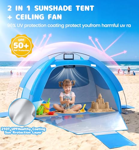 Dsquu Baby Beach Tent with Cooling Fan
