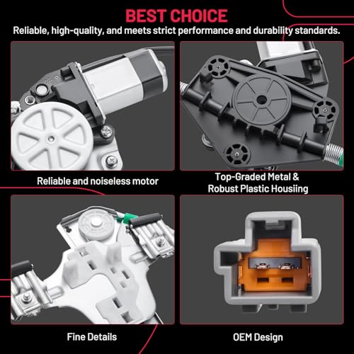 Image of BDFHYK 8E5Z5427000A Power Window Regulator with Motor Rear Right, Compatible with 2006-2012 Ford Fusion; Compatible with 2007-2012 Lincoln MKZ; Compatible with 2006-2011 Mercury Milan