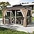 Amopatio 10' X 12' Hardtop Gazebo with Beige Finish - Weatherproof Aluminum Metal Structure Mimicking Solid Wood Grain & Color | Durable and Aesthetic Outdoor Patio Must-Have