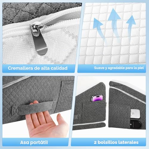 Almohada de dormir ajustable con espuma viscoelástica y soporte 5