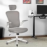 Cadeira de escritório ergonômica com estofado de mesh (Cinza)