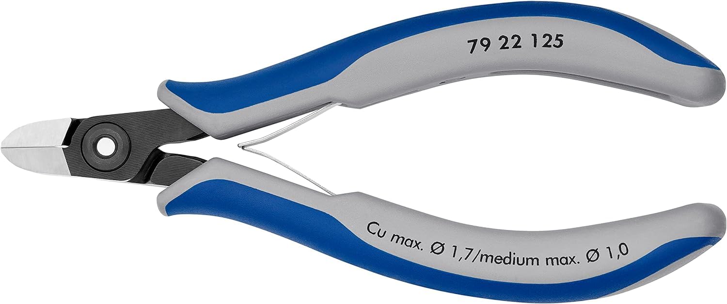 Alicates de corte diagonal KNIPEX para electrónica que evitan rebabas en hilos finos