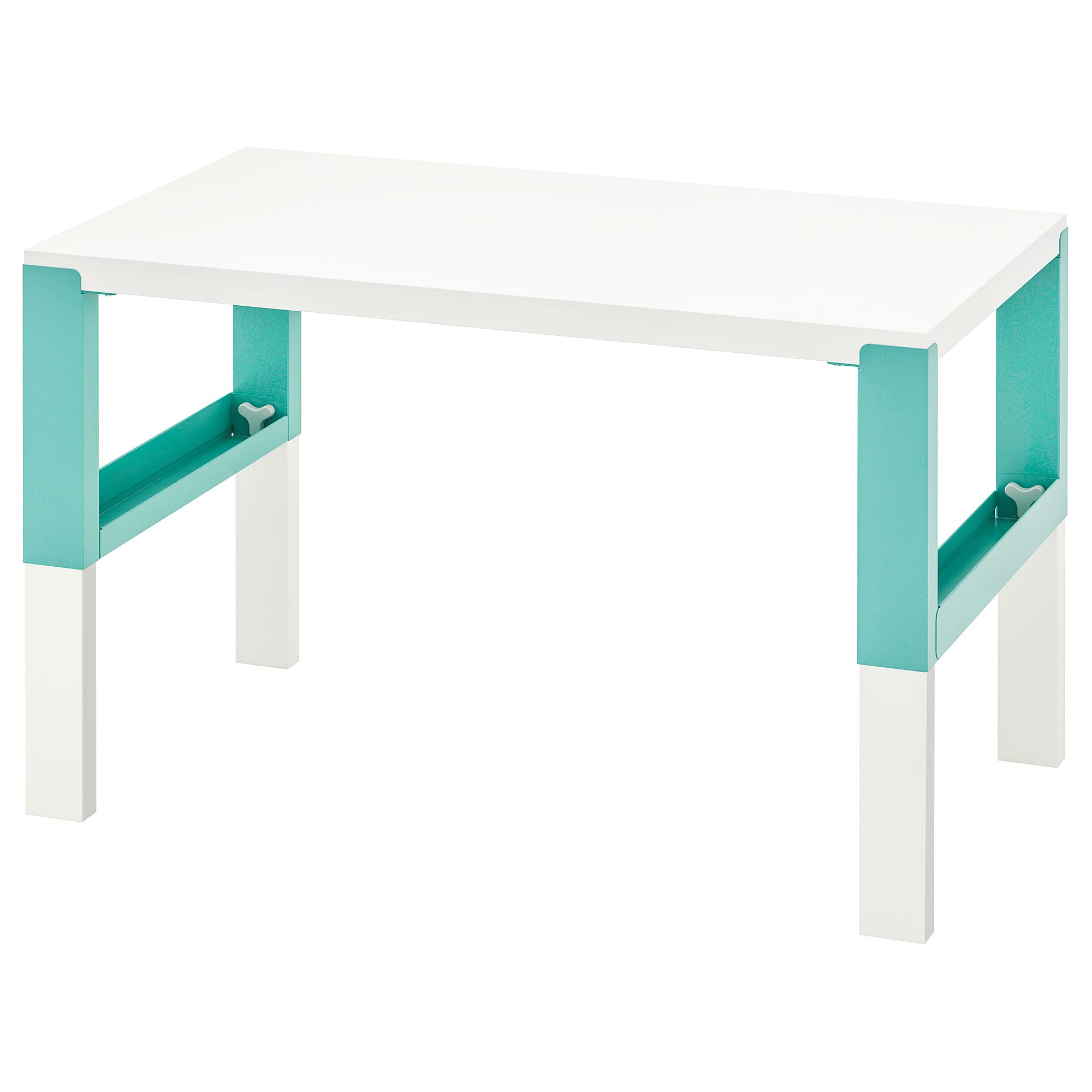 Bureau PÅHL ProTuning 96x58 cm blanc turquoise pour corriger votre posture