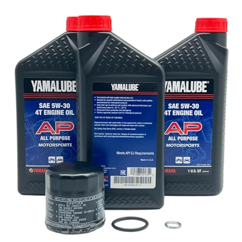Image of Yamaha Viking 700 / Viking VI 700 (2014-2024) all Models Cold Weather Oil Filter Change Kit Yamaha Part# 5GH-13440-90-00 Supercedes Part# 5GH-13440-80-00 and 4 Quarts All Purpose LUB-5W30-AP-12