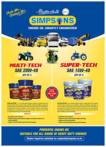Image of SIMPSONS Super-TECH Engine Oil API CF-4 SAE 15W40-7.5L