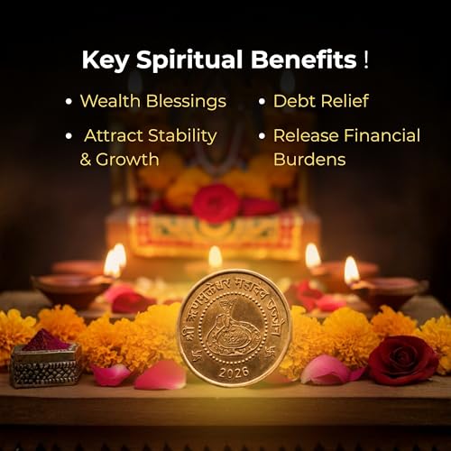 Image of VAMA Siddh Rinmukteshwar Coin /Sikka - Energized at Rinmukteshwar Mahadev Temple, Ujjain | Spiritual Coin for Debt Relief, Wealth Attraction & Financial Stability | Pooja Item for Home, Wallet & Locker