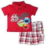 Sesame St Baby Boys' Knit Shirt and Woven Short 2 Piece Set