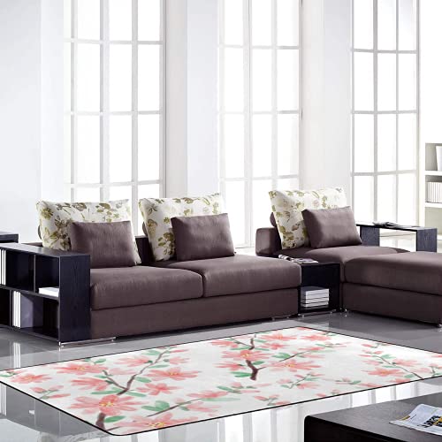Tapis de sol rose corail grand format en velours épais chambre - 4