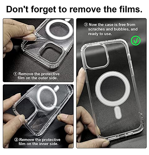 Image of Hupshy iPhone 13 Back Cover with Cover, Hard Acrylic Back, Shockproof Air-Guard Corners, TPU Phone Cover, Scratch Resistant Back Case for iPhone 13 [Transparent]