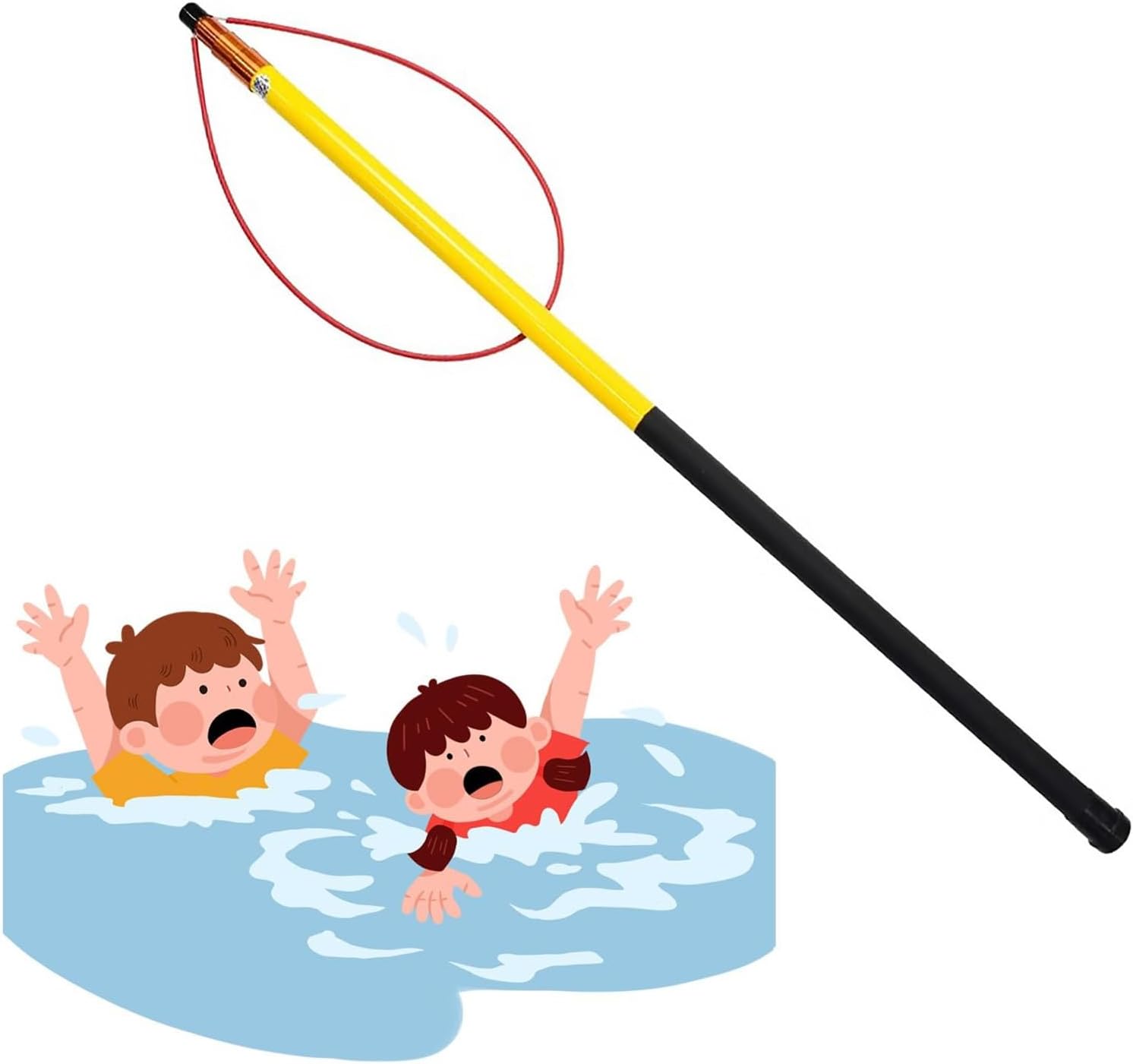 Telescopic Rescue Pool Pole - 21.3ft Fiberglass Safety Hook with Non-Slip Handle, Essential Emergency Drowning Rescue Tool for Pools & Beaches, Lifesaving Equipment