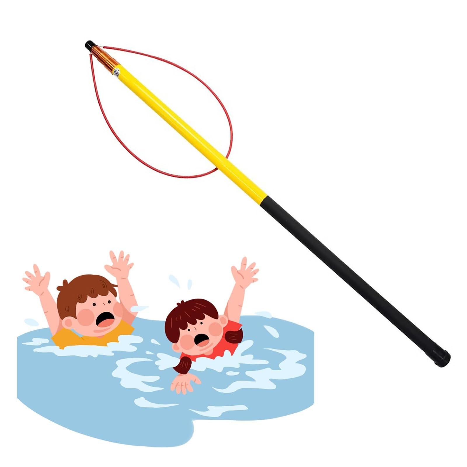 Gancho de rescate para piscinas poste telescópico de fibra de vidrio 5,5m mango antideslizante