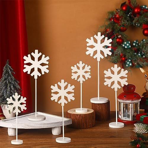 6 Pcs Winter Snowflake Table Decorations, Standing...