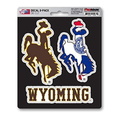 Fanmats NCAA Wyoming Cowboys Team Decal, 3-Pack, Brown, One Size (61072)